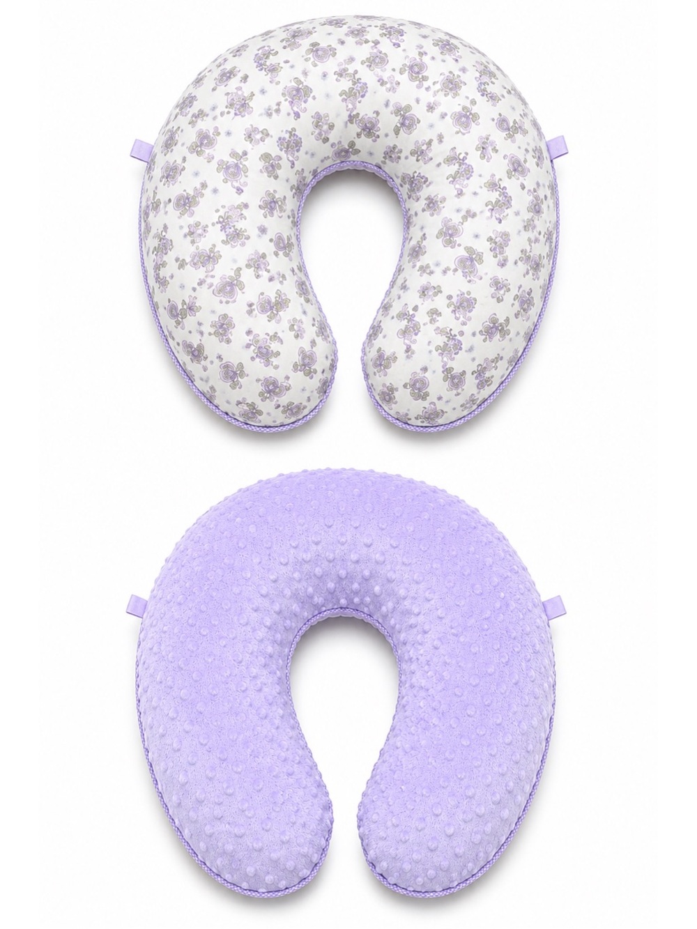 Boppy Nursing Pillow Purple Minky & Floral Cover Breast/Bottle Feeding Support